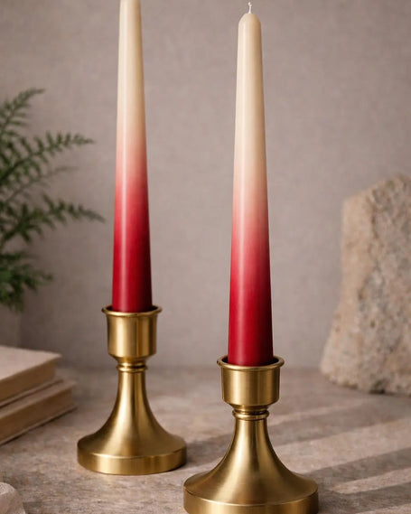 Taper Candle, Ombre Decorative Soy Wax Large Candle, Unique gift, Dinner Candles, Set of Two Candles, Handmade Hand-Poured Candles