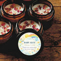 Personalized Baby Shower Candle Favors Set of 10 — Botanical Rose Soy Wax, Boy Girl Neutral & Twin