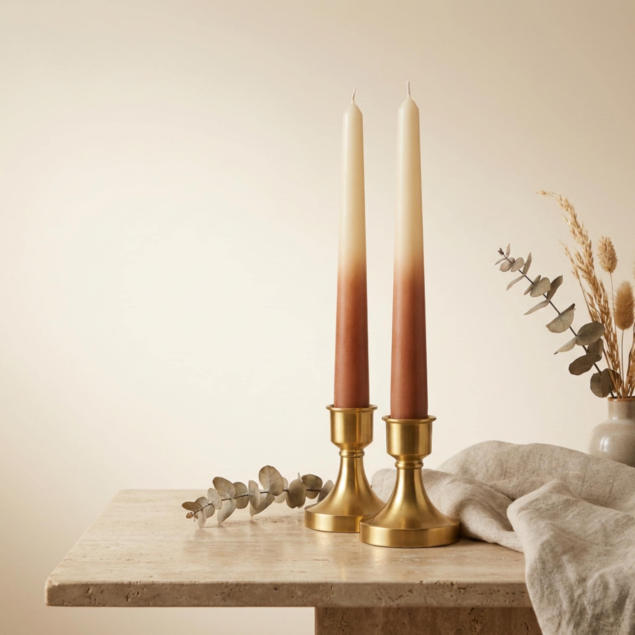 Taper Candle, Ombre Decorative Soy Wax Large Candle