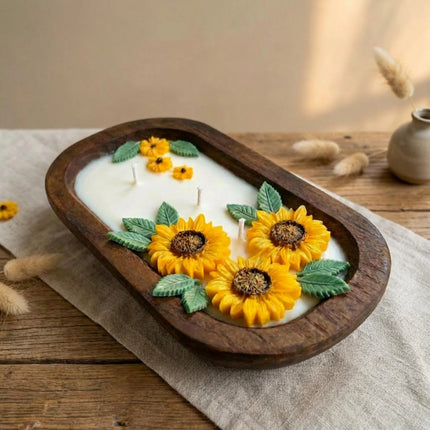 wooden dough bowl candle, rustic farmhouse candle, natural soy wax candle, handmade wooden candle, eco friendly candle, farmhouse decor candle, large candle centerpiece, housewarming candle gift, cozy home decor candle, artisan soy candle