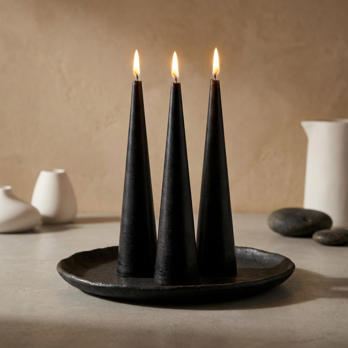 Elegant Large Cone Pillar Candle