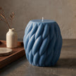 Huge Knit Pillar Candle: Handmade Soy Wax Twisted Knot Candle