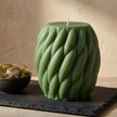 Huge Knit Pillar Candle: Handmade Soy Wax Twisted Knot Candle