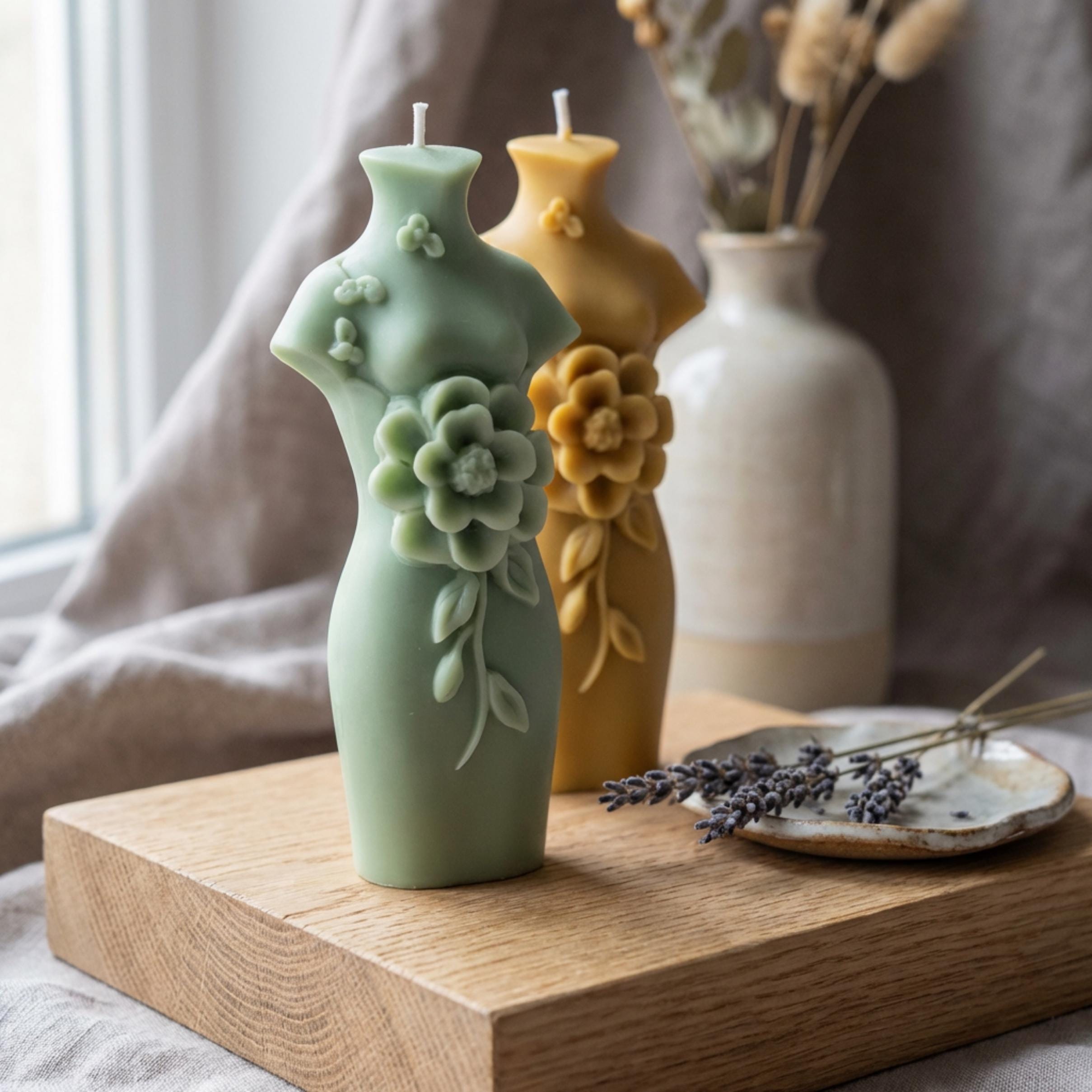 Goddess Bust Candle - Handmade Soy Wax Decorative Sculpture