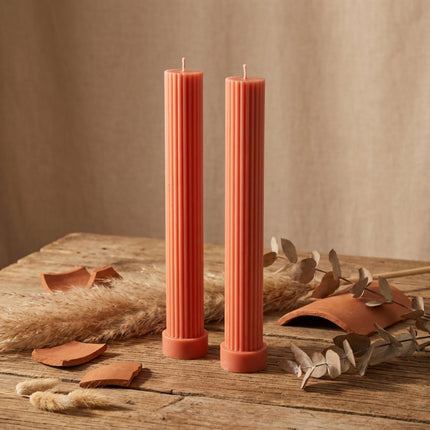 Taper Candle, Ribbed Decorative Soy Wax Large Candle, Unique gift, Dinner Candles