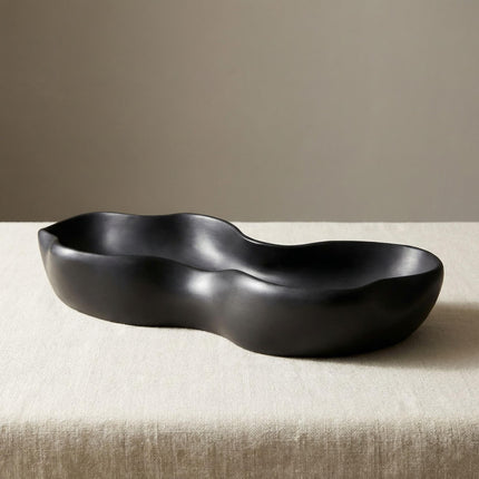 Marbled Eco Resin Wavy Bowl – Handmade Decorative Centerpiece Catch-All Dish