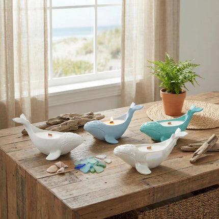 Whale Candle, Ocean Scented Candle, Whale Home Decor, Handmade Soy Candle, Unique Candle Gift, Ocean Vibe, Eco Resin Home Decor, Wooden Wick