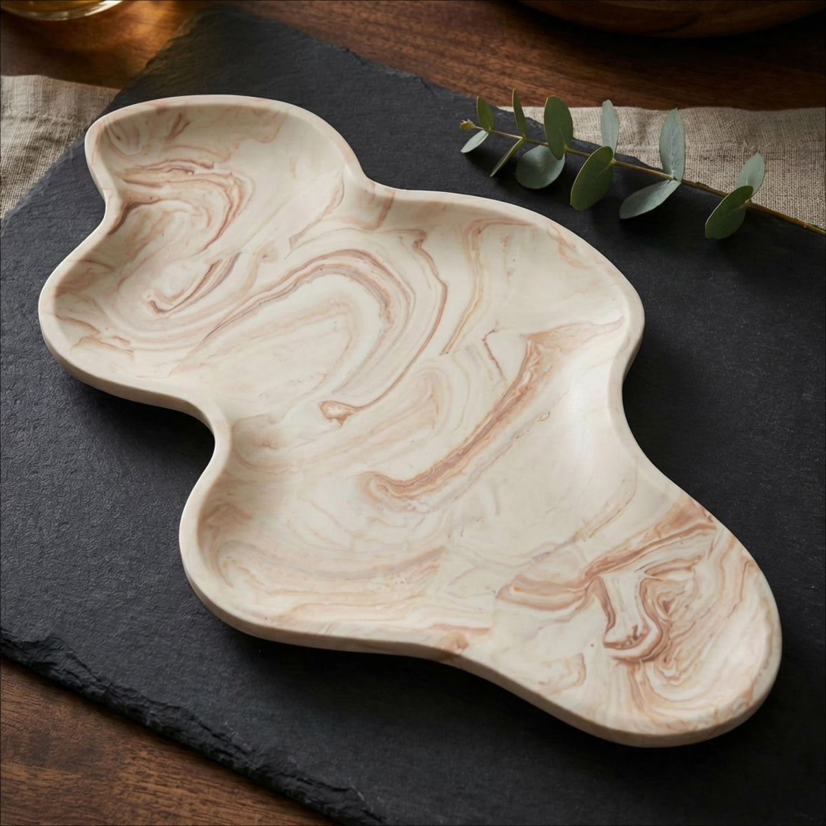 Wavy Concrete Tray, Organic Japandi Decor, Irregular Catch All Tray, Jewelry Display Tray, Cloud Trinket Dish, Minimalist Home Decor