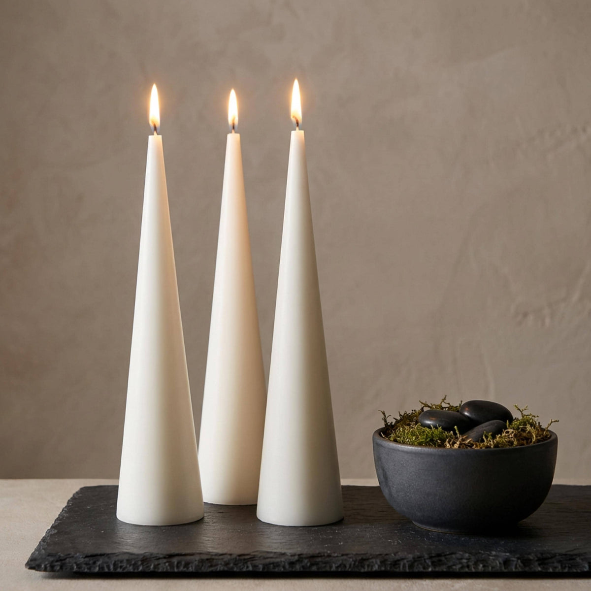 Elegant Large Cone Pillar Candle