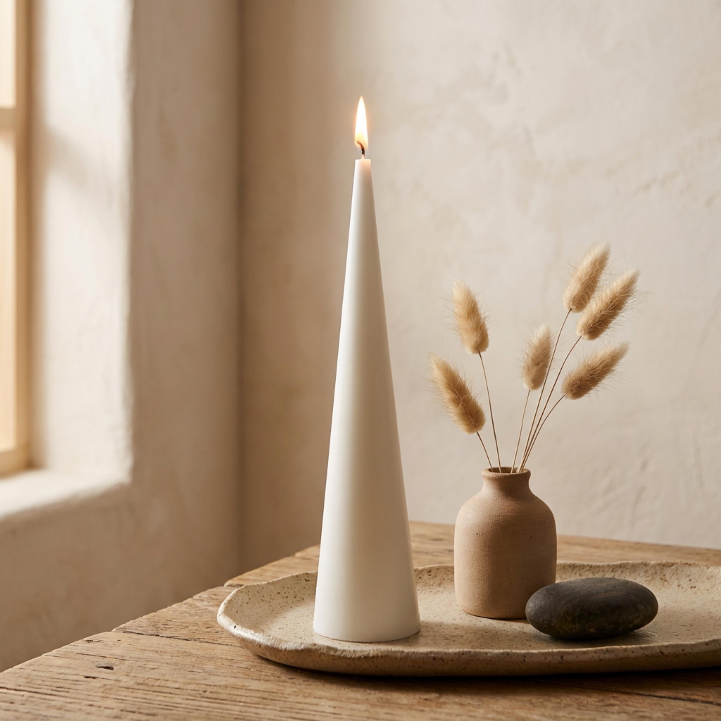 Elegant Large Cone Pillar Candle