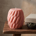 Huge Knit Pillar Candle: Handmade Soy Wax Twisted Knot Candle