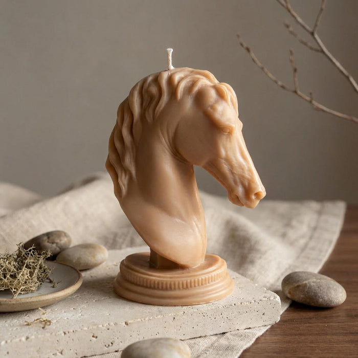 Large Scented Horse Head Sculpture Candle