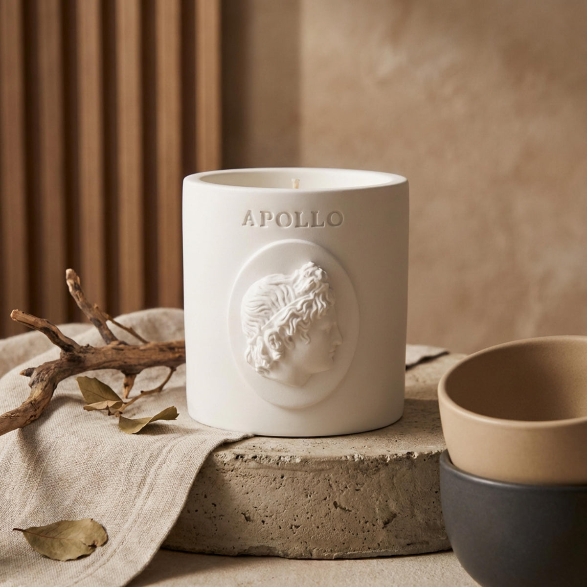 Apollo Sculptural Soy Candle – Oceanic Black Coral & Moss
