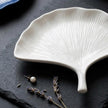 Ginkgo Leaf Tray: Hydro-Stone Ring Trinket Dish -Ceramic Resin Vanity Organizer