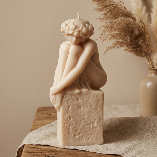 Seated Goddess Sculpture Candle – Large Art Candle – Handmade Soy Wax Statue – Aesthetic Home Decor – Feminine Figurine Candle by Votive Candle Co