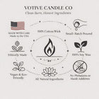 Votive Candle Co handmade soy wax Christmas candle – product features and details