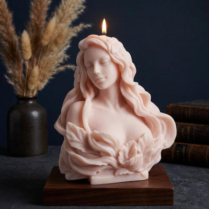 Greek Goddess Bust Candle – Sculptural Soy Wax Statue Candle
