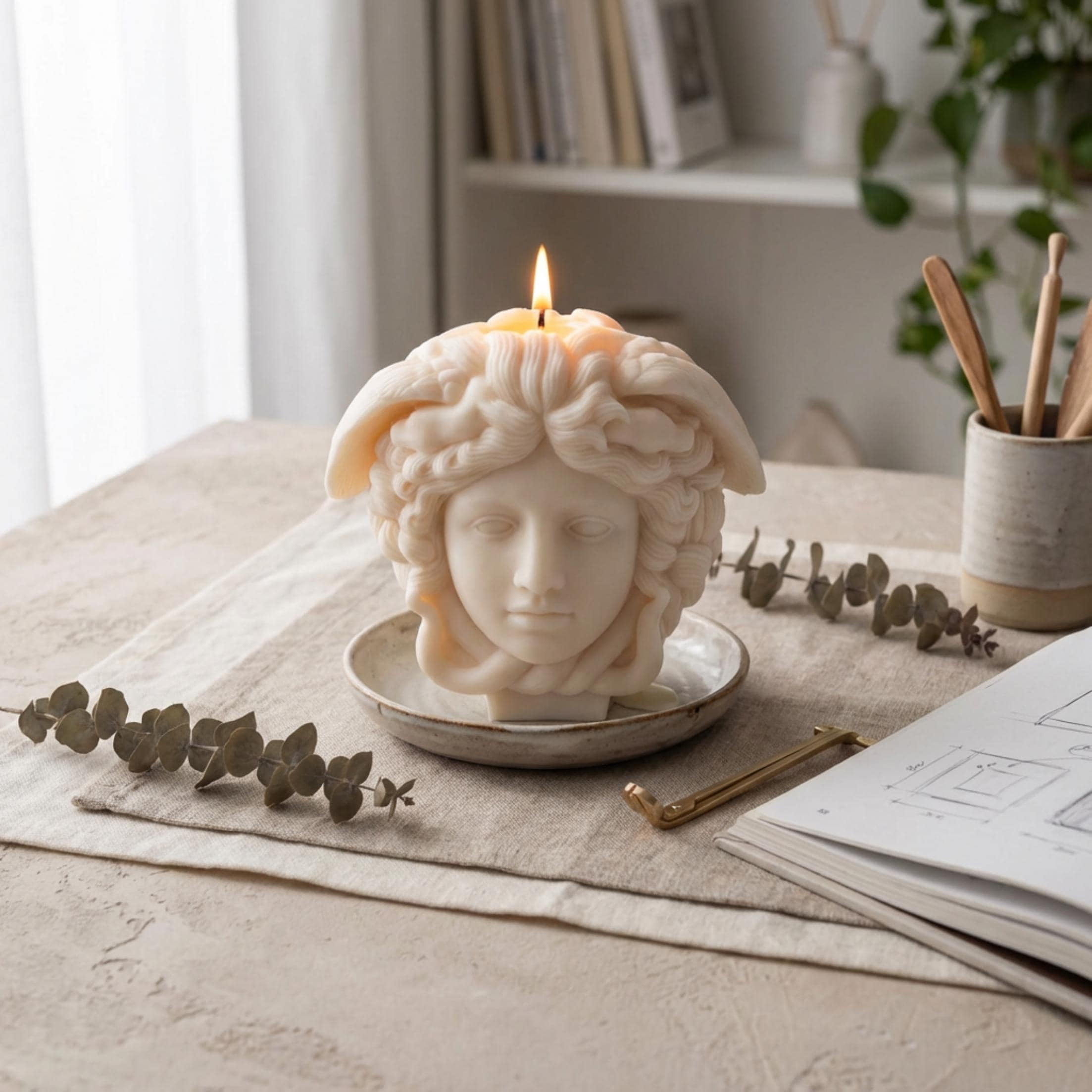 Huge Luxury Medusa Candle - A Sculptural Statement Piece