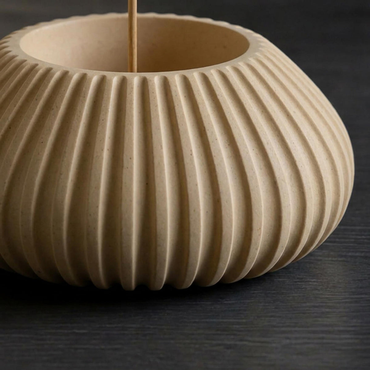 Fluted Ceramic-Resin Incense Burner Holder
