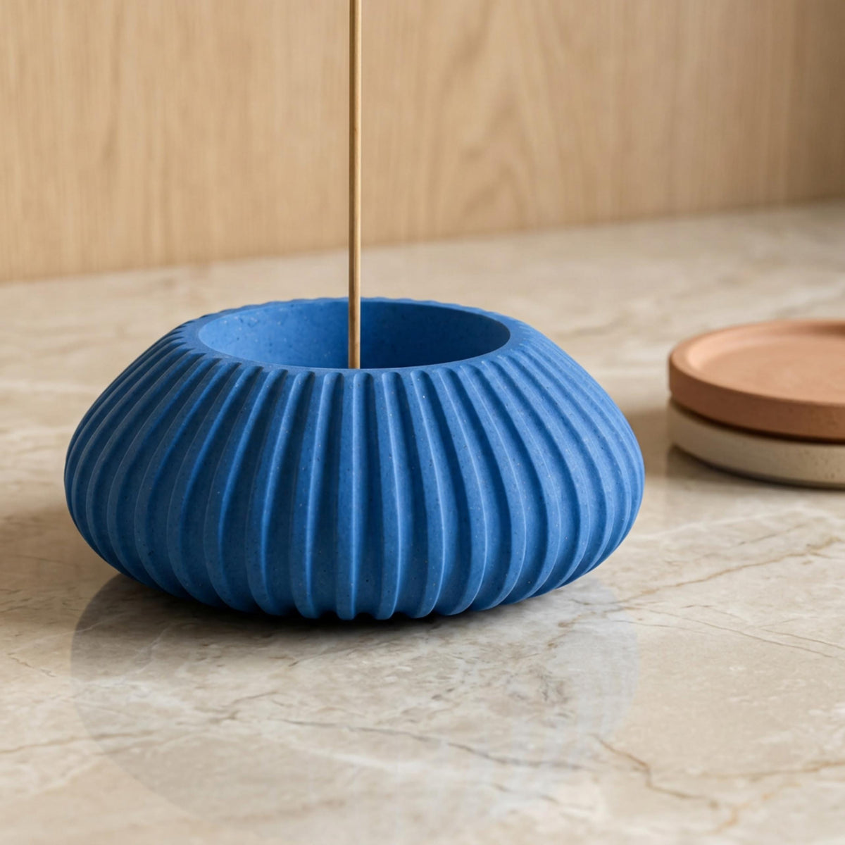 Fluted Ceramic-Resin Incense Burner Holder