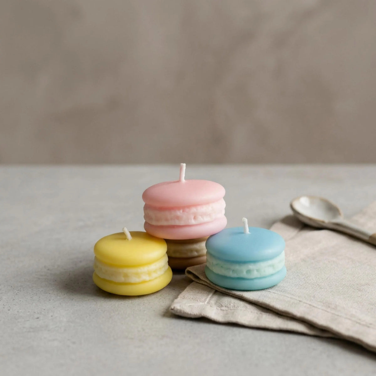 Macaron Shaped Soy Wax Candle — Novelty Dessert Candle, Bridesmaid Gift, Birthday & Home Decor