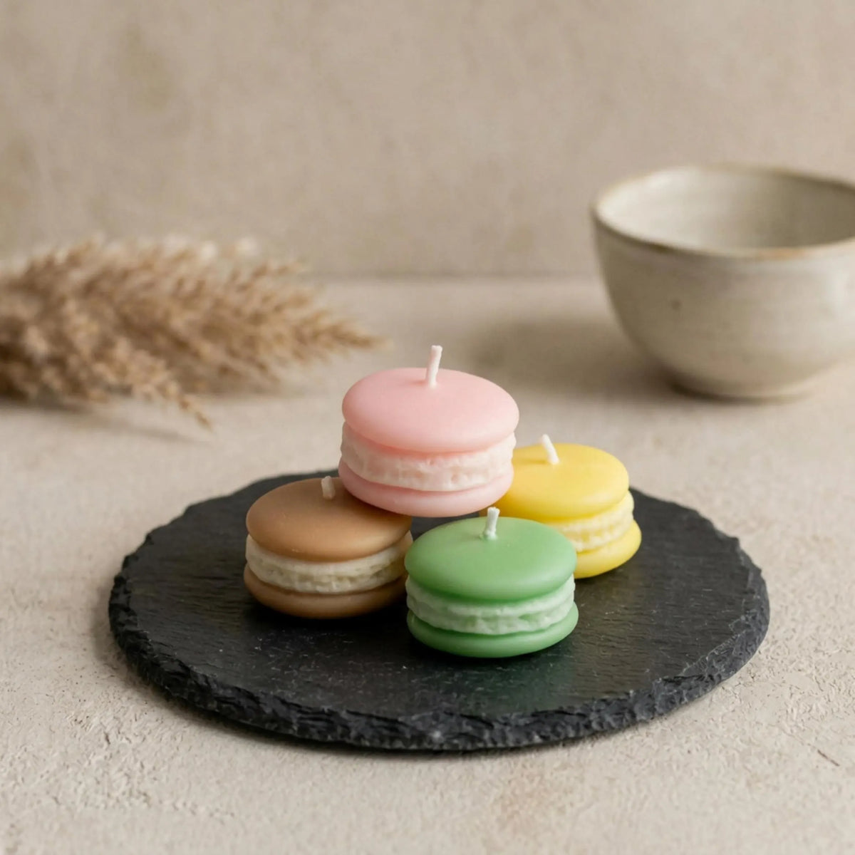 Macaron Shaped Soy Wax Candle — Novelty Dessert Candle, Bridesmaid Gift, Birthday & Home Decor