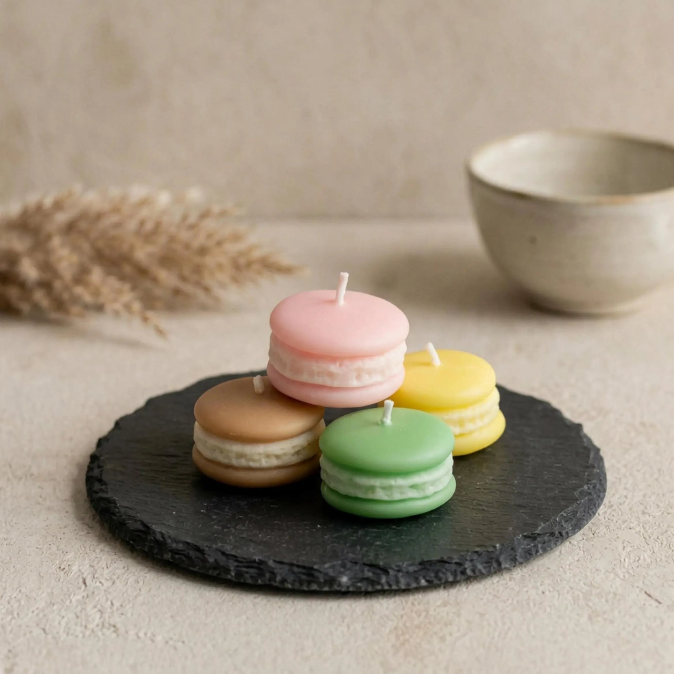Macaron Shaped Soy Wax Candle — Novelty Dessert Candle, Bridesmaid Gift, Birthday & Home Decor