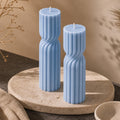 Twisted Soy Wax Pillar Candle – Unscented Handmade Sculptural Ribbed Candle