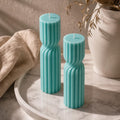 Twisted Soy Wax Pillar Candle – Unscented Handmade Sculptural Ribbed Candle