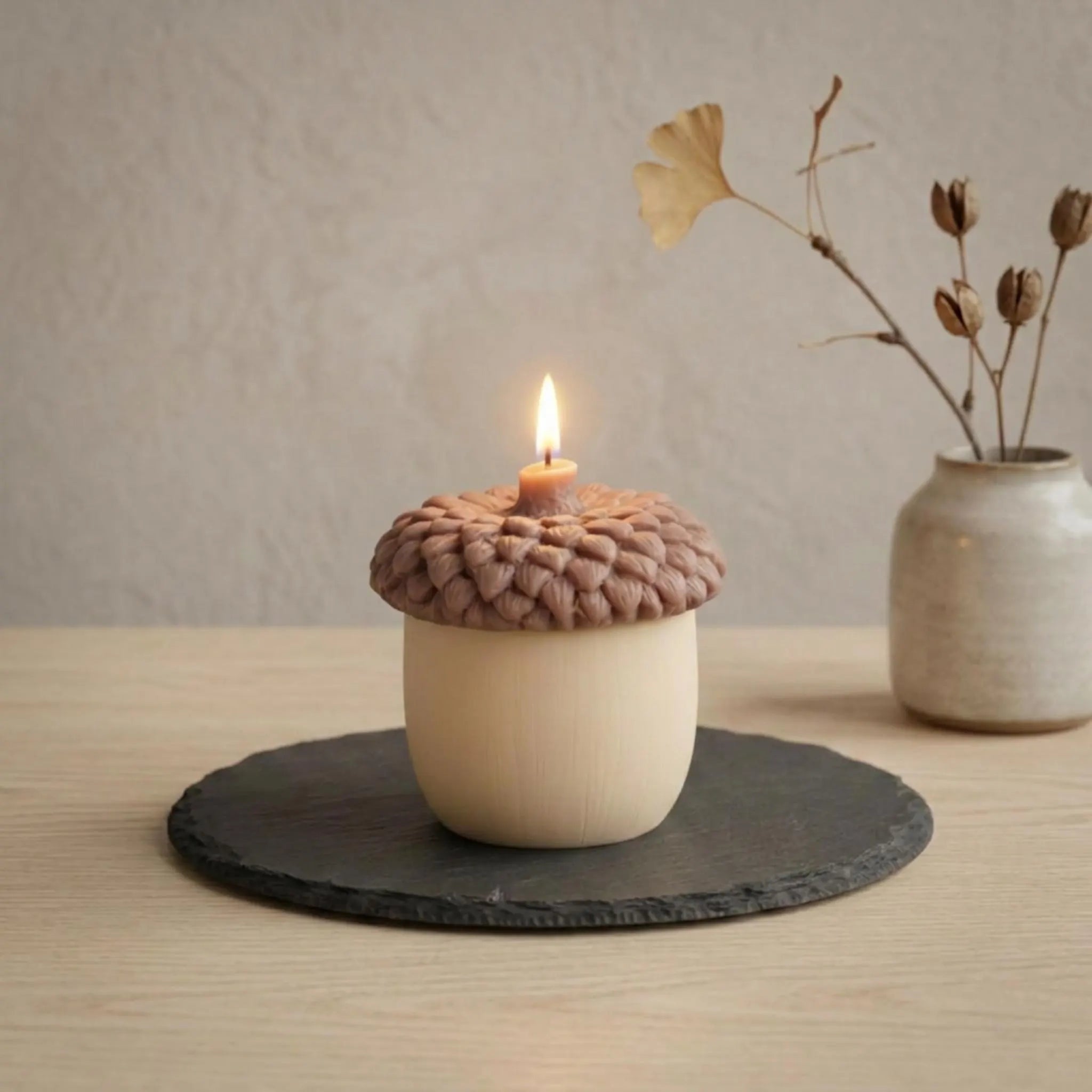 Acorn Shaped Soy Wax Candle — Large Sculptural Fall Decor, Autumn Centerpiece & Housewarming Gift