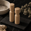 Twisted Soy Wax Pillar Candle – Unscented Handmade Sculptural Ribbed Candle