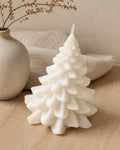 Mini Christmas Tree Candle – in a holiday display – handmade soy wax