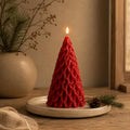 Christmas Tree Candle – detail close-up – handmade soy wax