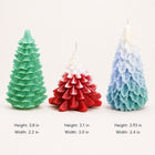 Christmas Tree Candle – styled on a shelf – soy wax, 3 sizes