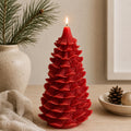 Christmas Tree Candle – in a holiday display – soy wax, 3 sizes