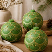 Vintage Christmas Bauble Candle, Red Ornament Soy Wax Candle