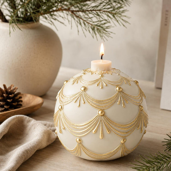 Vintage Christmas Bauble Candle