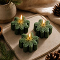 Snowflake Candle Gift Set, Handmade Soy Wax Christmas Candles, Winter Decor