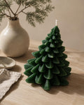 Mini Christmas Tree Candle – top view – handmade soy wax