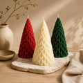 Christmas Tree Candle – front view – handmade soy wax