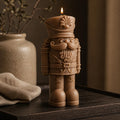 Nutcracker gift candle - side profile showing sculpted features