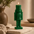 Hand-Poured Nutcracker Candle: Sculptural Soy Wax Christmas Decor