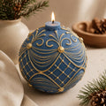 Christmas bauble candle - close-up of ornamental detail