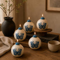 Glass bauble soy ornament candle – decorative motif detail