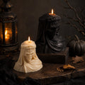 Veiled Death Candle – styled shelf display