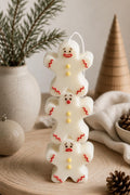 Gingerbread Man Candle – styled on holiday mantel