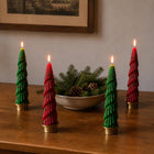 Christmas Tree Taper Candles Set of 2 – hand-poured soy wax Christmas decor – view 2