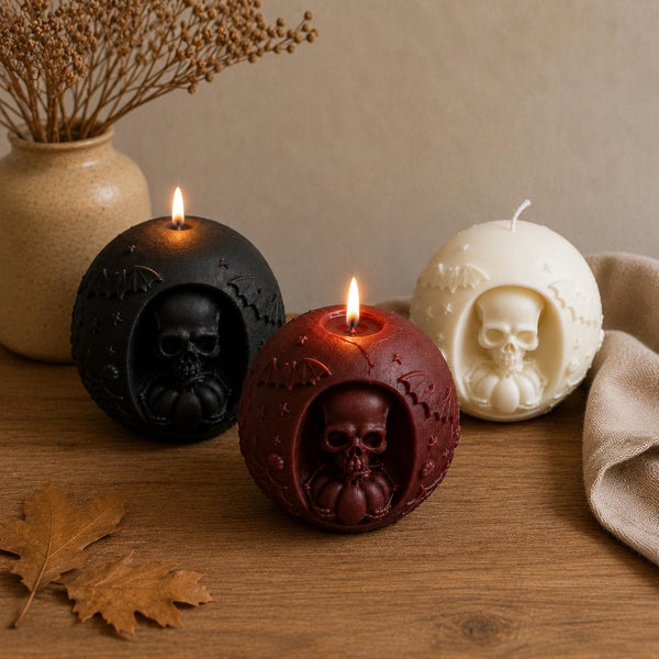 Skeleton Pumpkin Candle – view 2