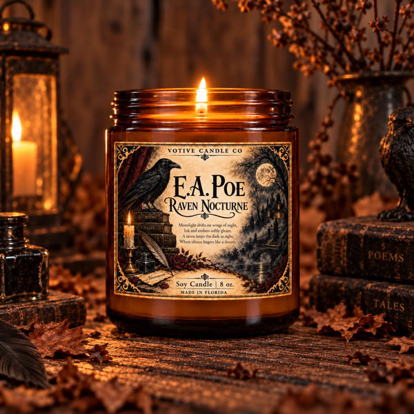 Edgar Allan Poe Dark Academia Candle – Sculptural Candles