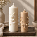Romantic Floral Pillar Candle – view 3